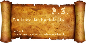 Masirevits Borbála névjegykártya
